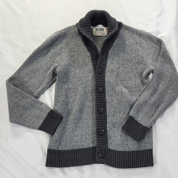 Urban Pipeline Cardigan Men's Medium Button Up Sweater Grey - Picture 1 of 5
